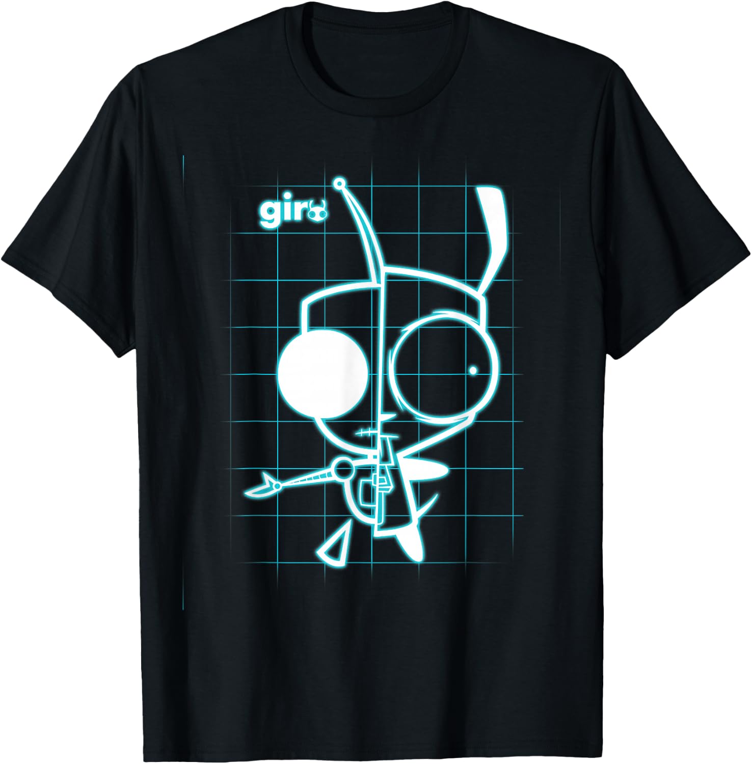 Nickelodeon Invader Zim X-Ray Schematic Gir T-Shirt - T-Shirt | Black
