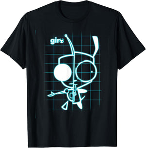 Nickelodeon Invader Zim X-Ray Schematic Gir T-Shirt - T-Shirt | Black