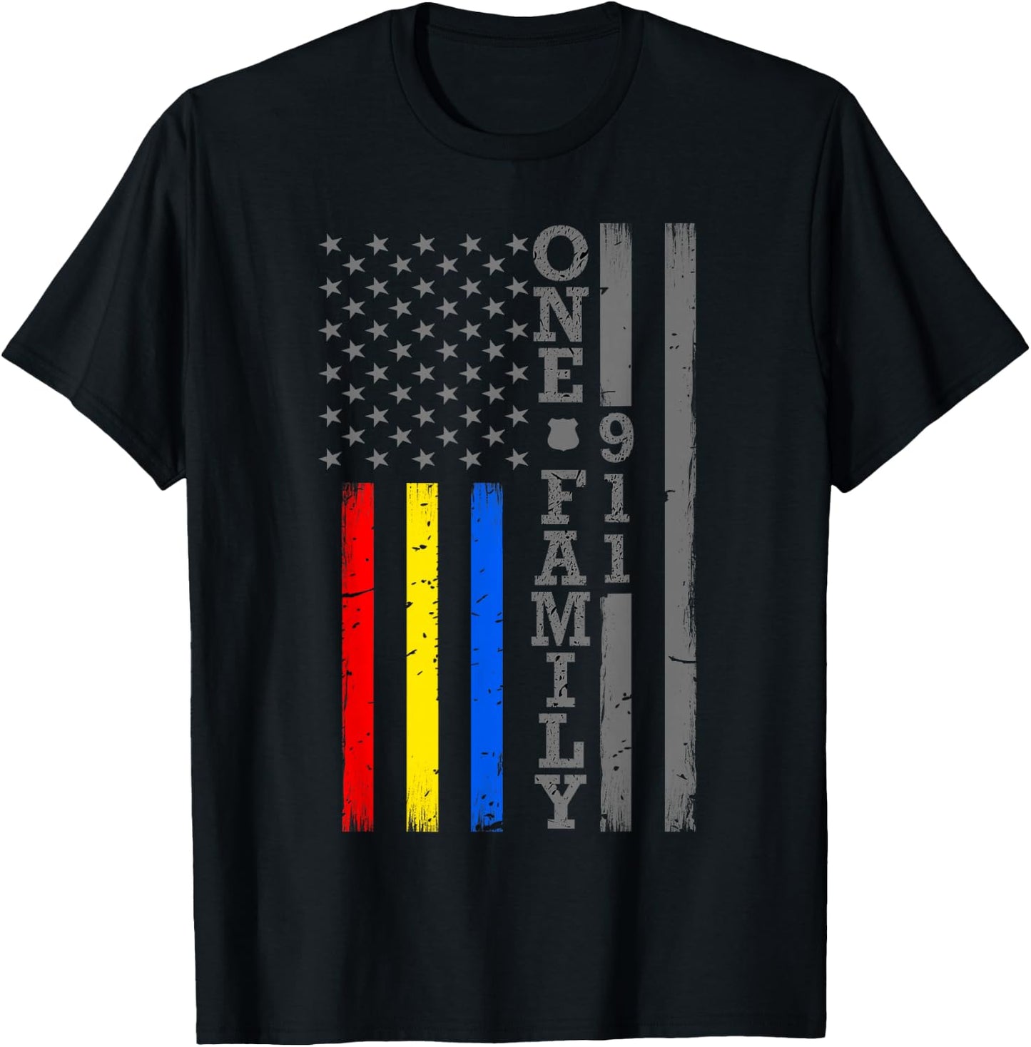 Fire Police Dispatcher 911 Emergency Services T-Shirt - T-Shirt | Black