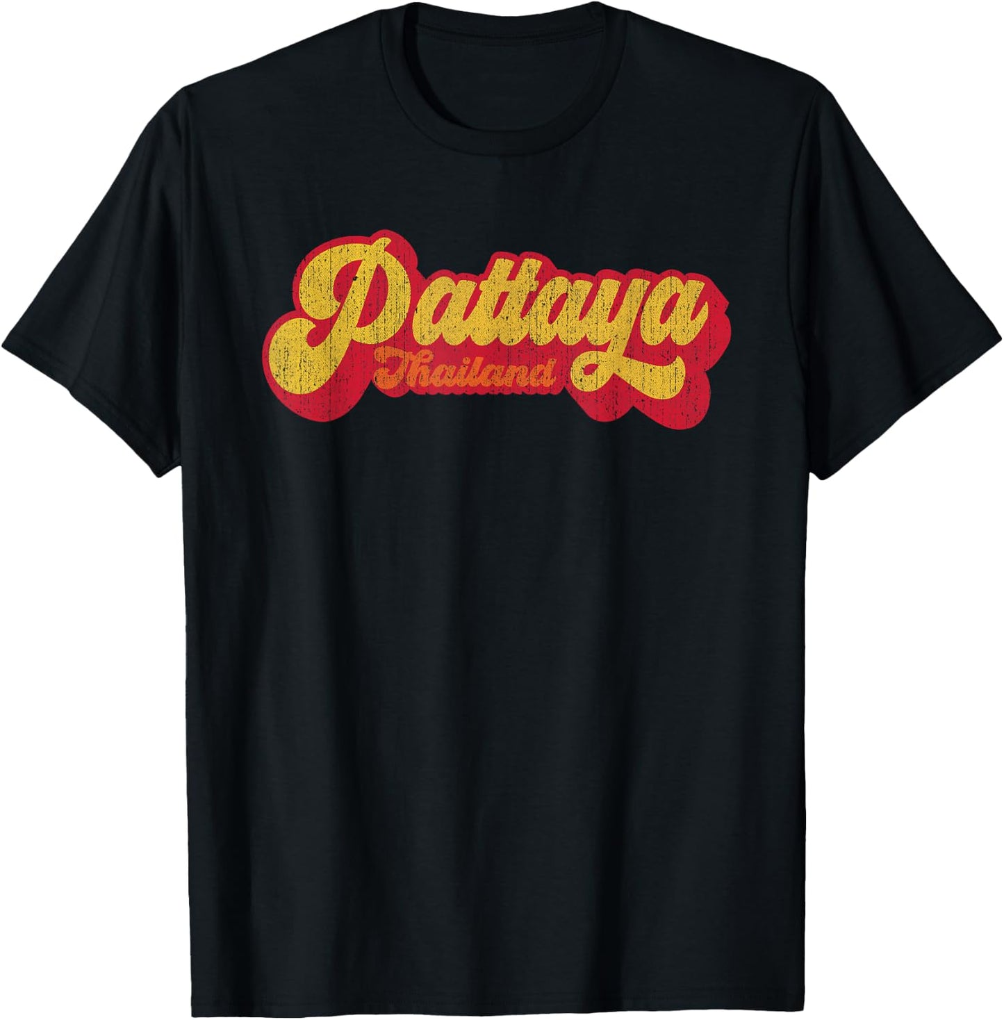 Pattaya Thai Beach Resort Retro Thailand T-Shirt - T-Shirt | Black