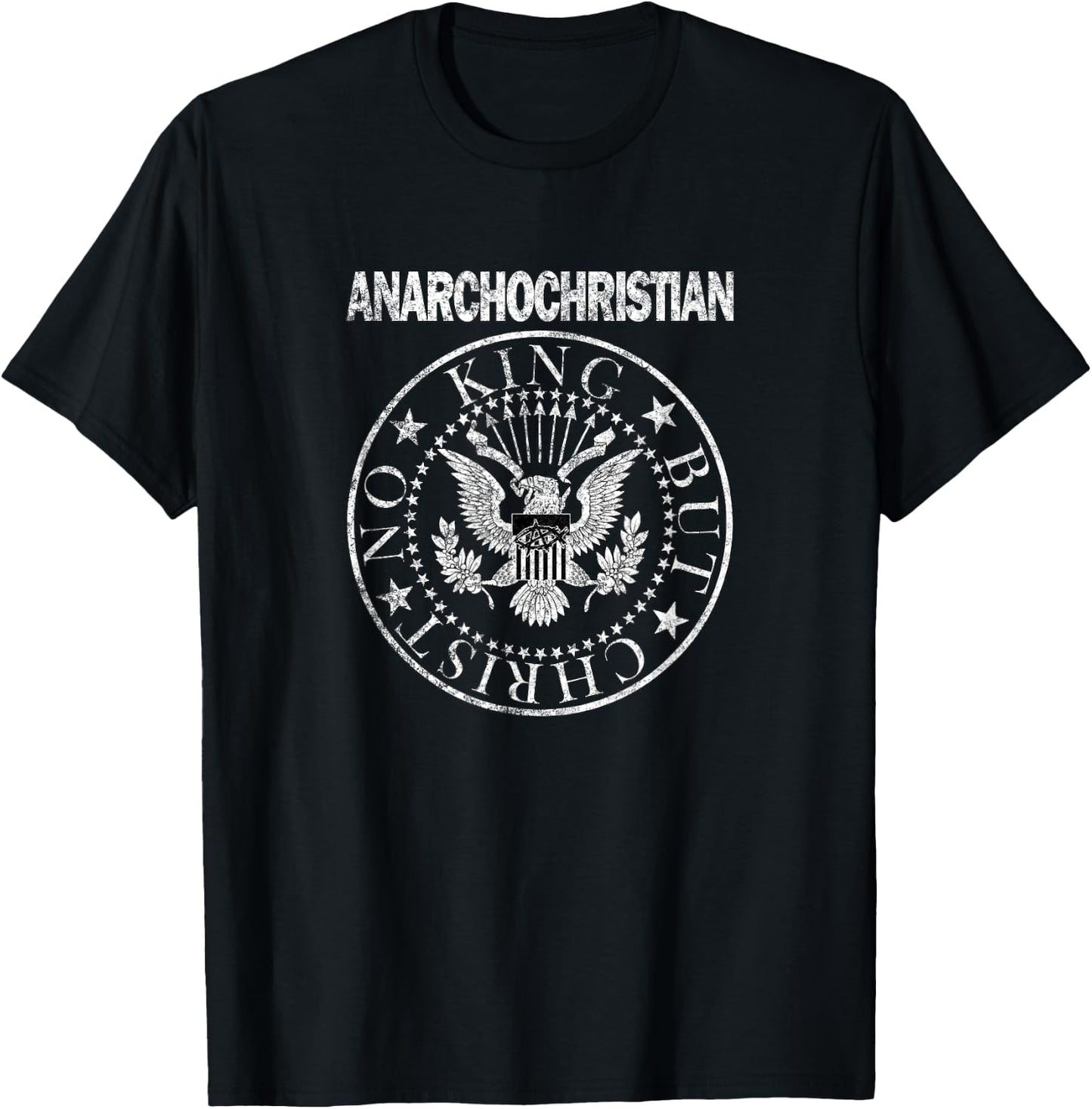AnarchoChristian - No King But Christ Seal of Peace T-Shirt - T-Shirt | Black