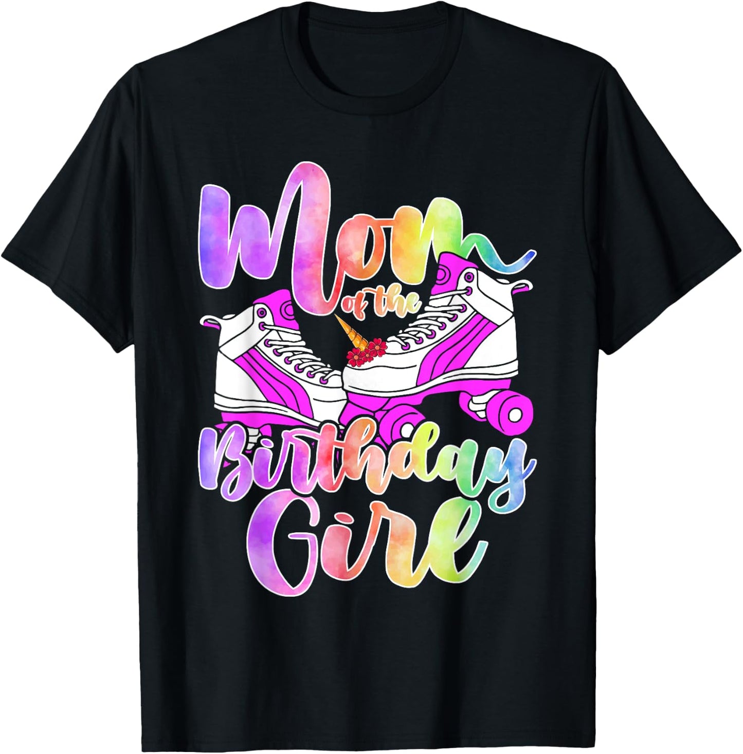Mom Birthday Rolling Skate Birthday family Party T-Shirt - T-Shirt | Black