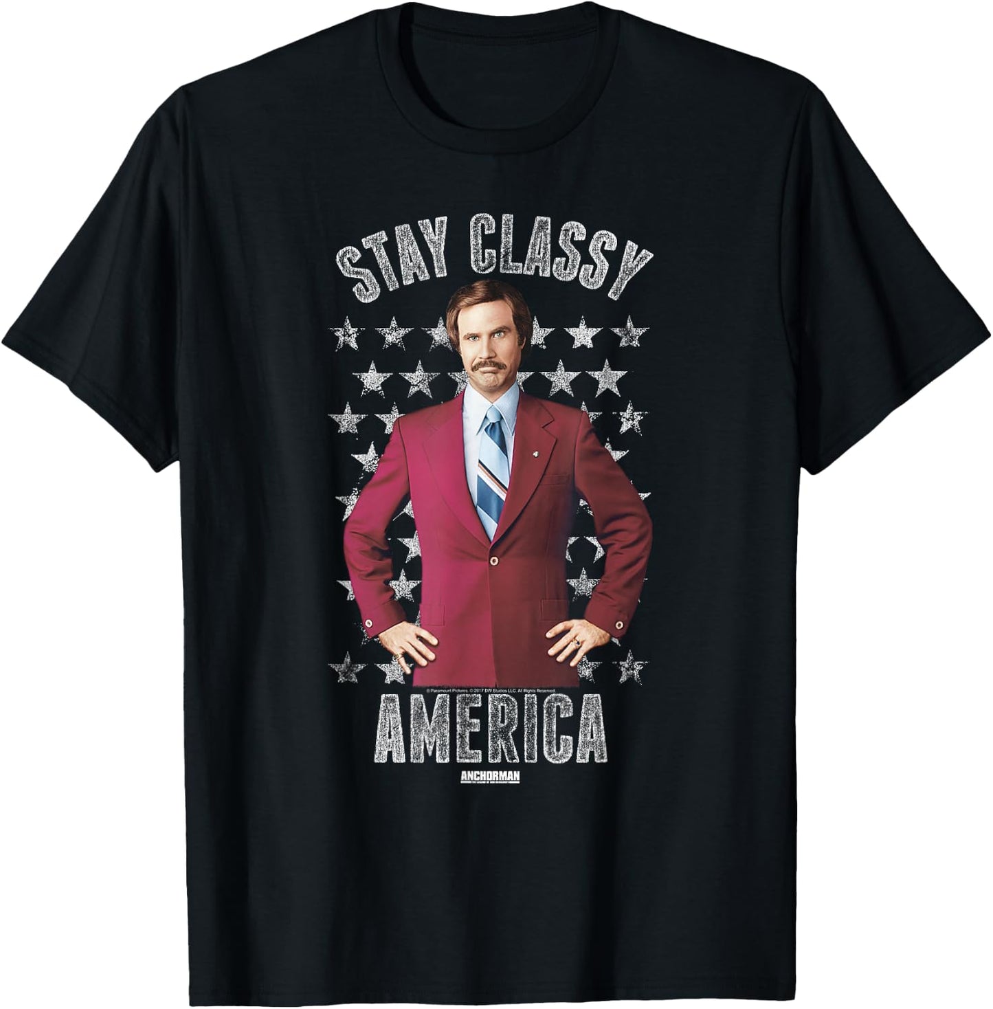 Anchorman Stay Classy America T-Shirt - T-Shirt | Black