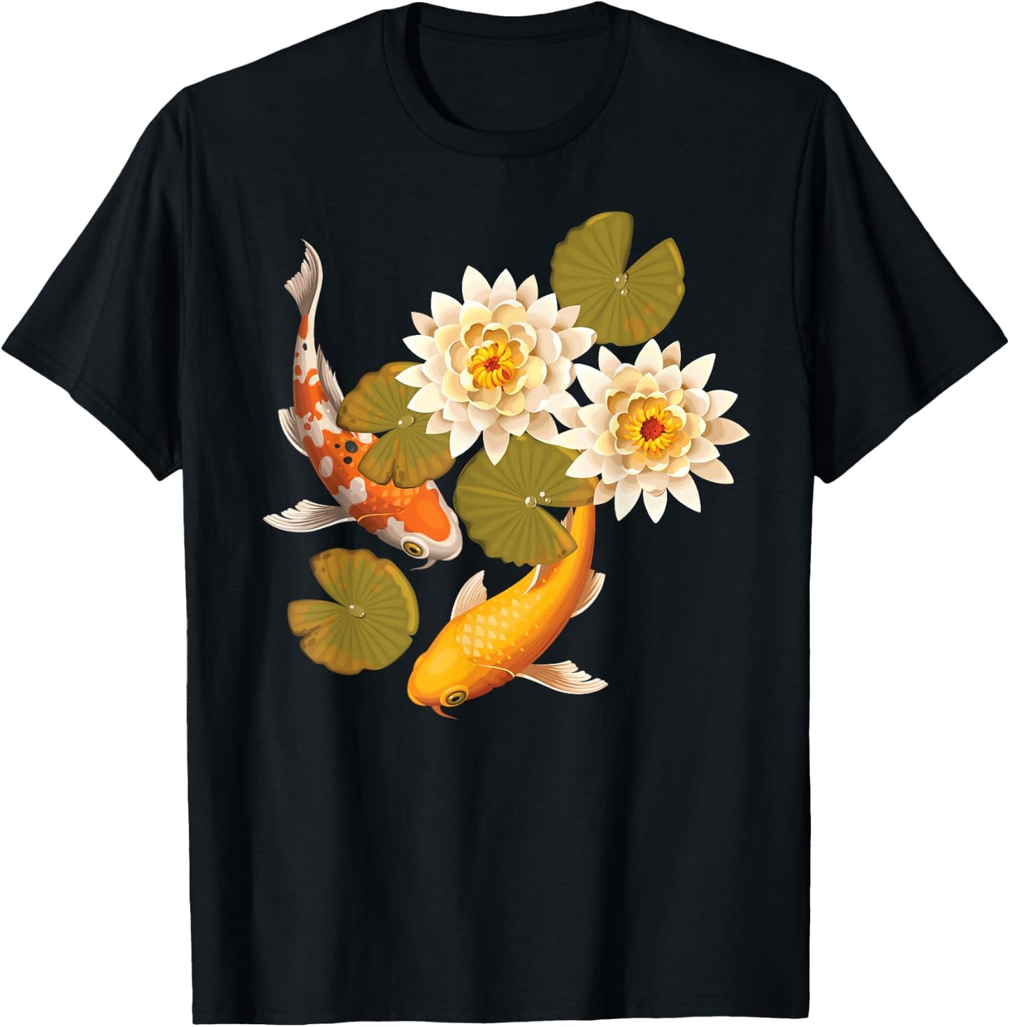 Japanese Koi Fish Japan Butterfly Carp Nishikigoi Fish Pond T-Shirt - T-Shirt | Black