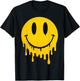 Melting Smile Face Happy Smiling Dripping Emoticons Kids T-Shirt - T-Shirt | Black