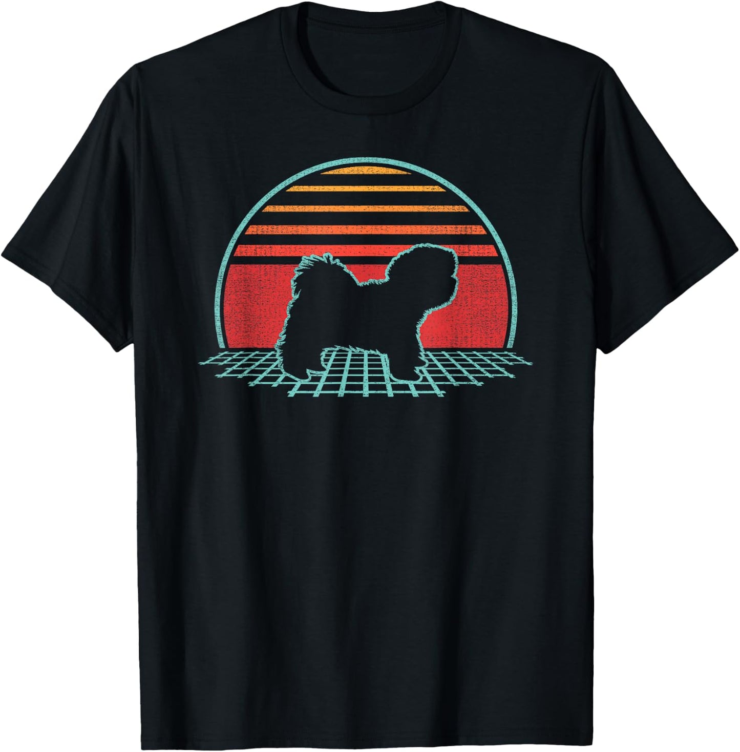 Havanese Lover Dog Owner Retro Vintage 80s Style T-Shirt - T-Shirt | Black