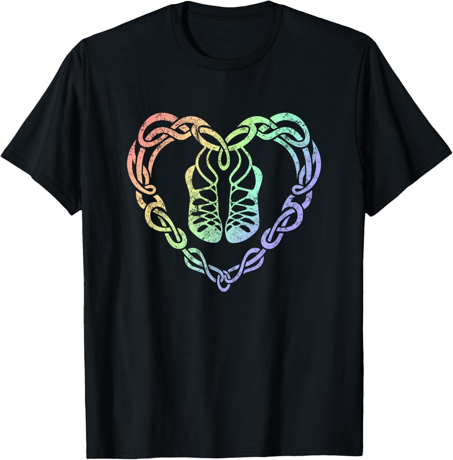 Irish Step Dancing Celtic Knot Heart T-Shirt - T-Shirt | Black