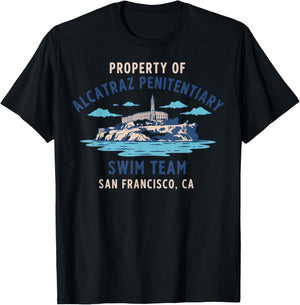 Alcatraz Penitentiary Swim Team Vintage Design T-Shirt - T-Shirt | Black