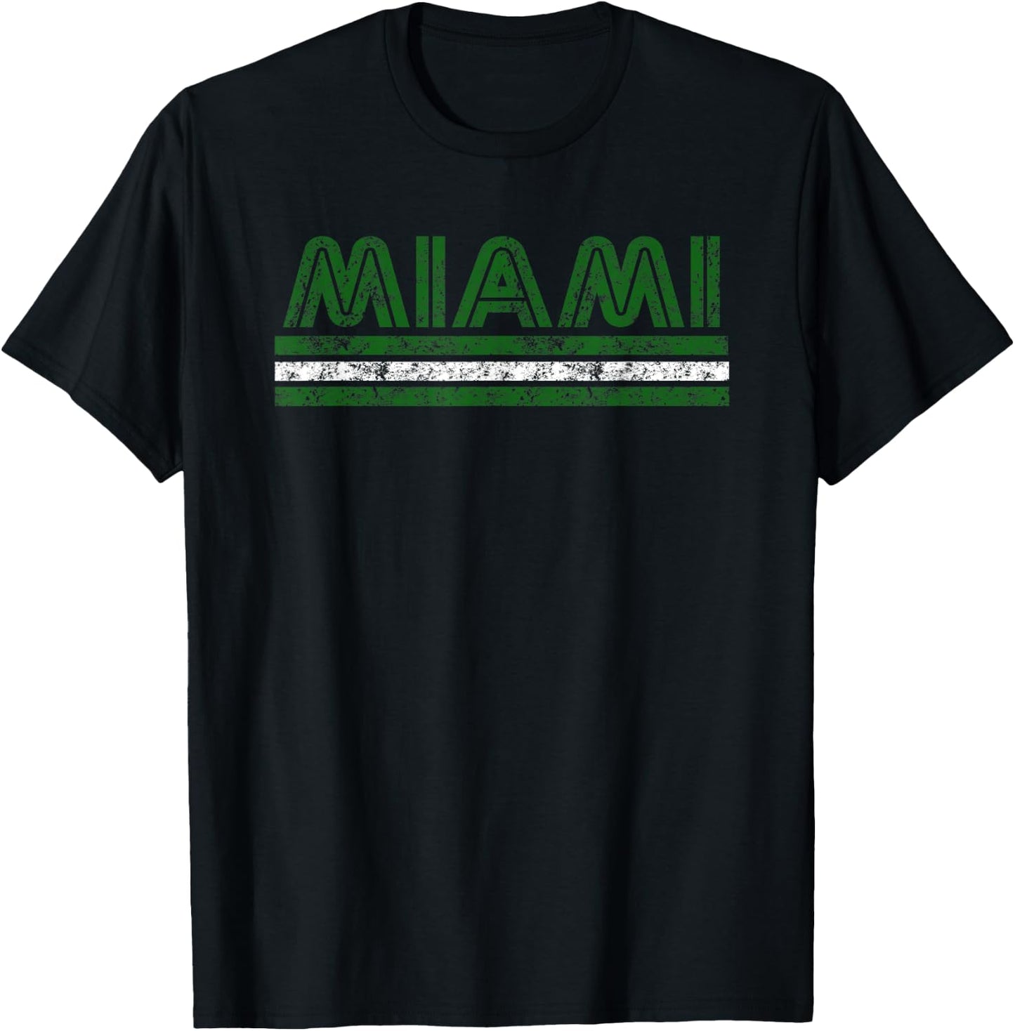 Miami Florida Vintage Weathered T-Shirt - T-Shirt | Black