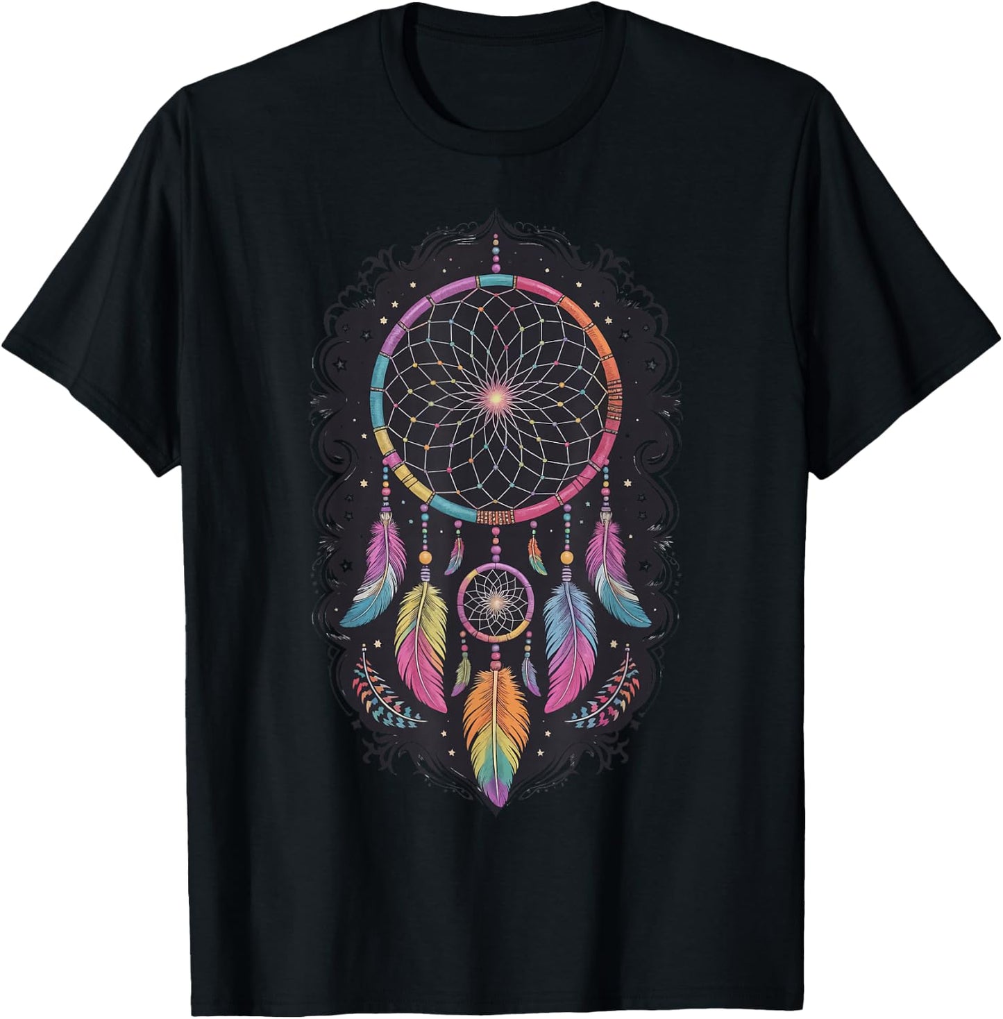 Dream Catcher Native American Tribal T-Shirt - T-Shirt | Black