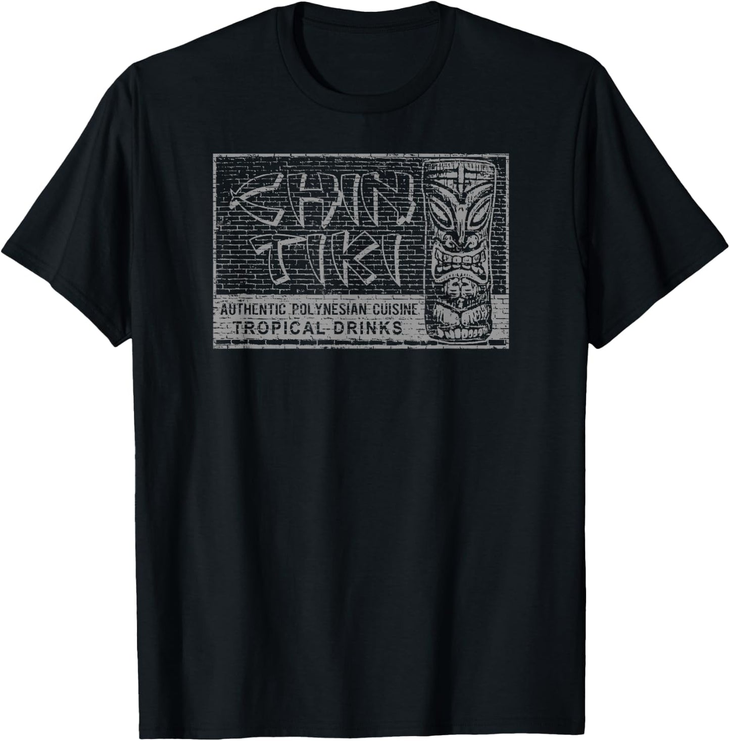 Chin Tiki Cocktail Lounge Vintage Detroit Design T-Shirt - T-Shirt | Black