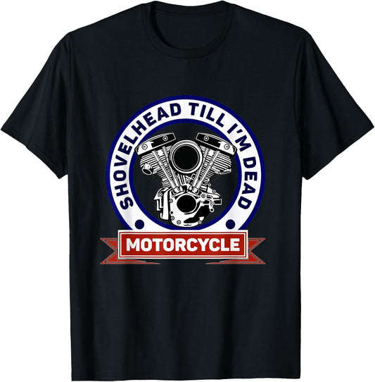 Retro American Motorcycle HD ShovelHead Till I'm Dead T-Shirt - T-Shirt | Black