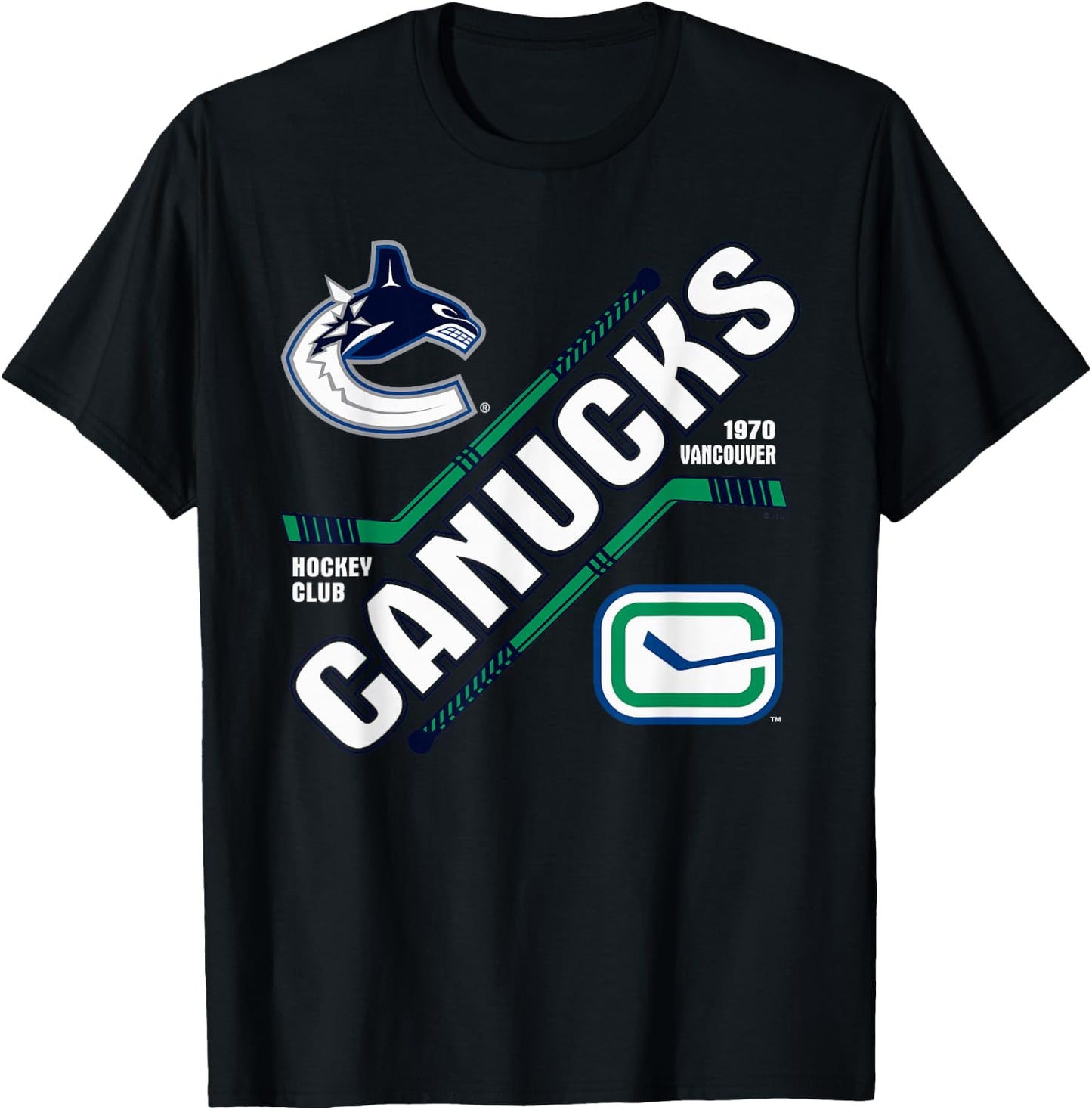 Vancouver Canucks Force Blue Officially Licensed T-Shirt - T-Shirt | Black