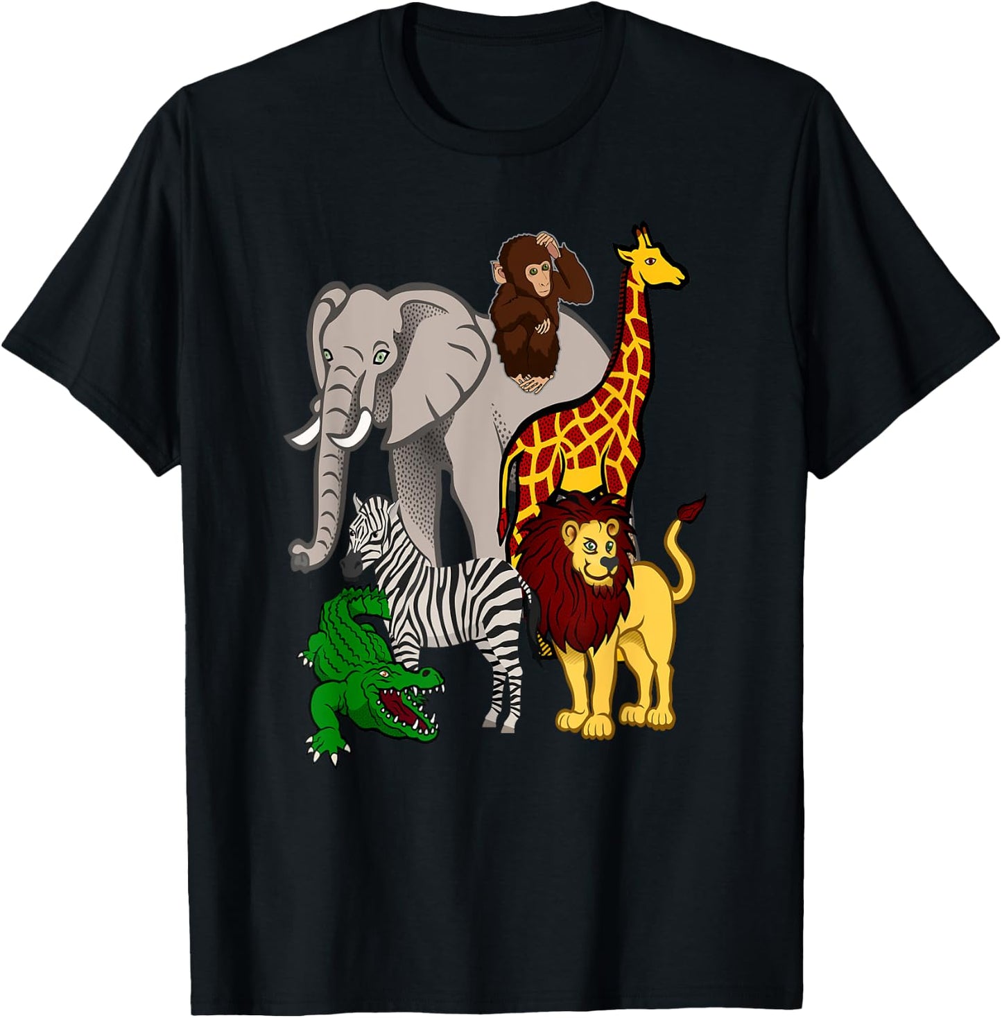 Zoo Animals Shirt Wildlife Birthday Party A Day At The Zoo T-Shirt - T-Shirt | Black