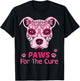 Paws For The Cure Pitbull Breast Cancer T-Shirt - T-Shirt | Black