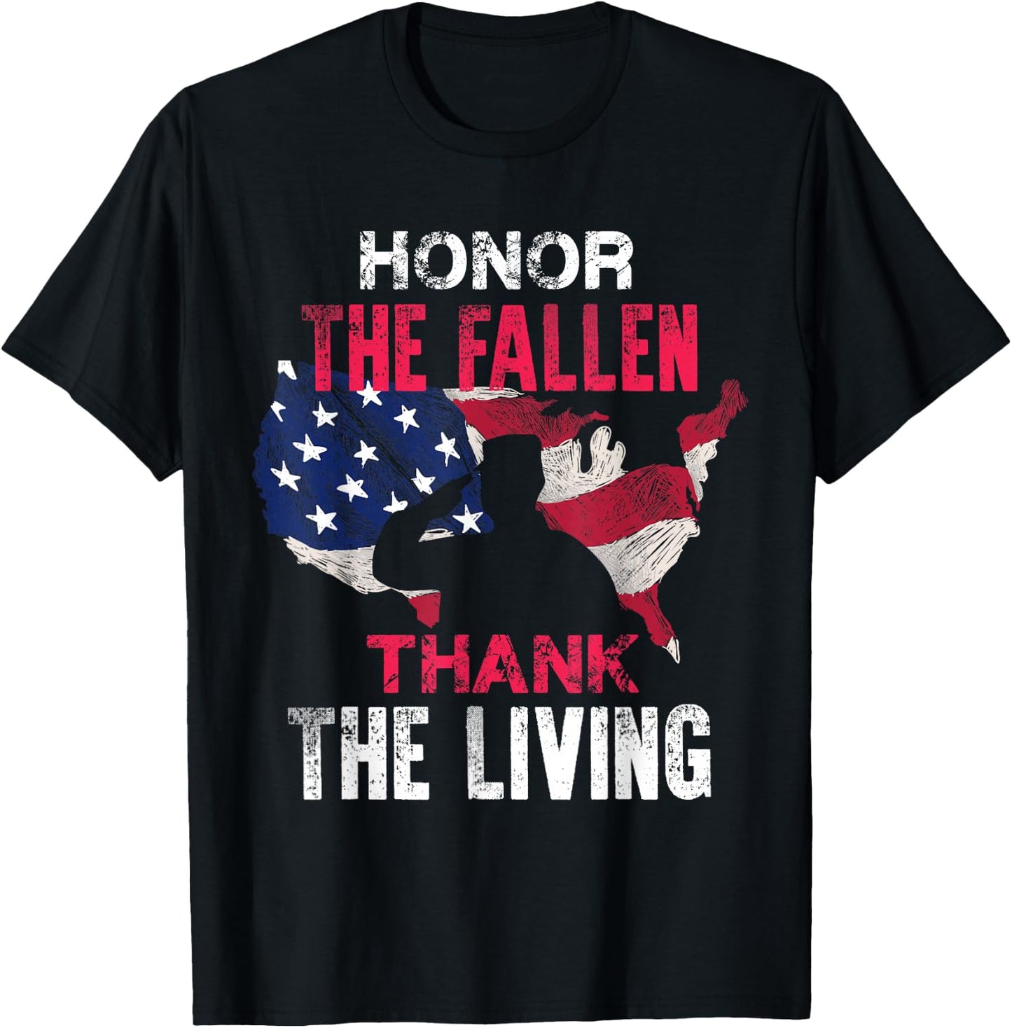 Honor The Fallen Veteran Themed Military Support T-Shirt - T-Shirt | Black