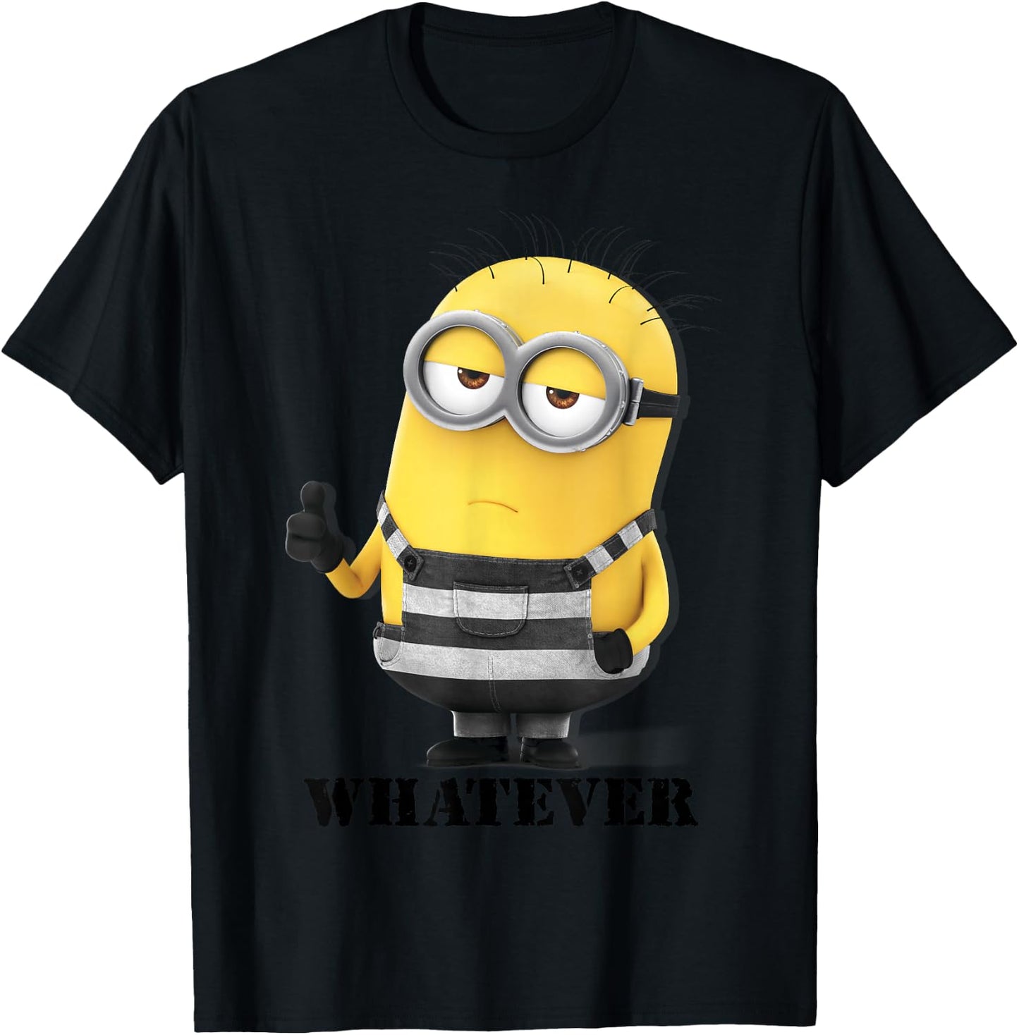 Despicable Me Minions Thumbs Up Whatever Graphic T-Shirt - T-Shirt | Black