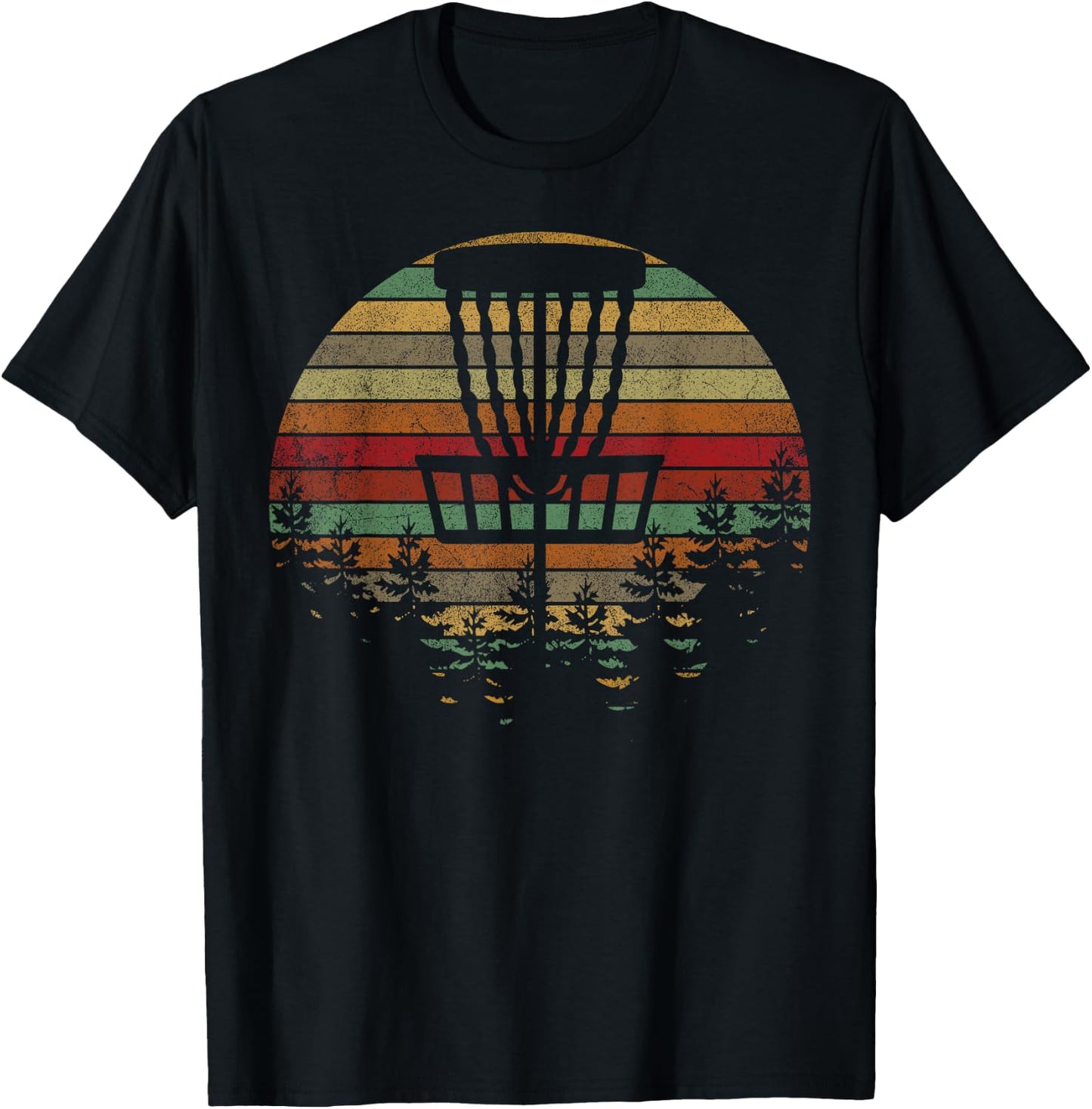 Retro Vintage Disc Golf Shirt Frolf Flying Disc Sport T-Shirt - T-Shirt | Black