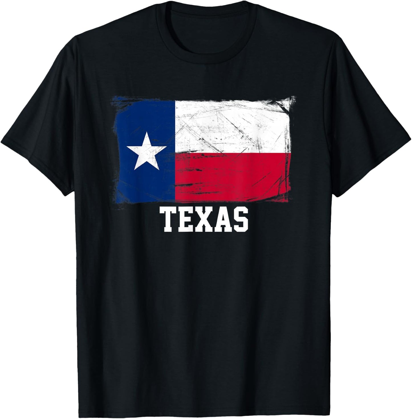 Texas United States Vintage Distressed Flag T Shirt T-Shirt - T-Shirt | Black