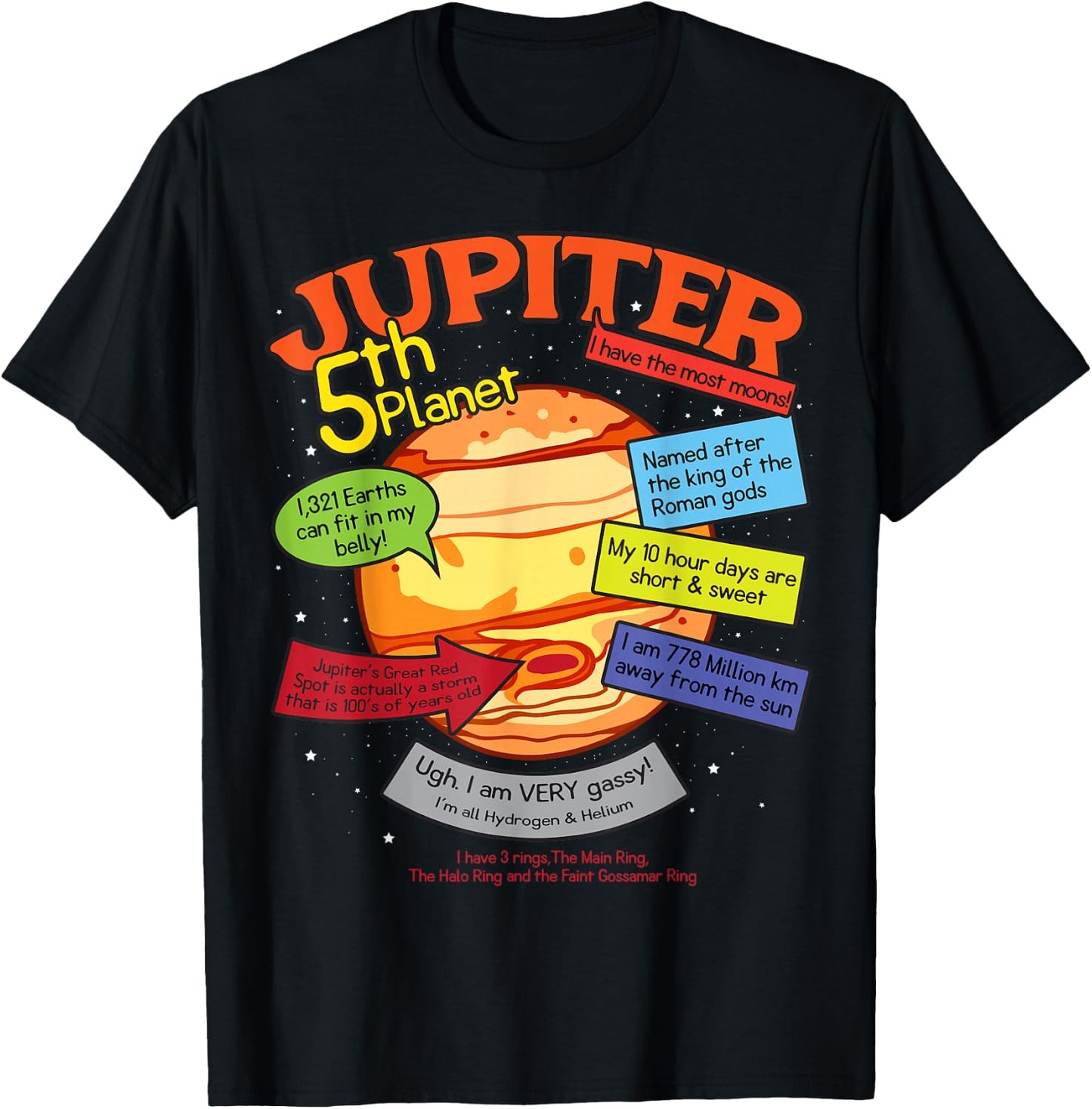 Teaching, learning, about space - Jupiter, planets, gift T-Shirt - T-Shirt | Black