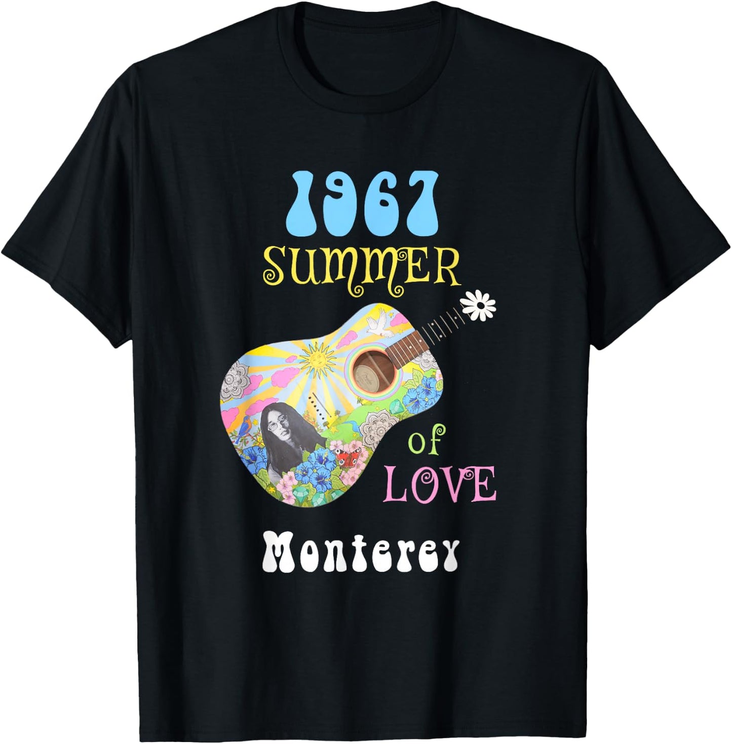 1967 Summer of Love Monterey Hippie T-Shirt - T-Shirt | Black