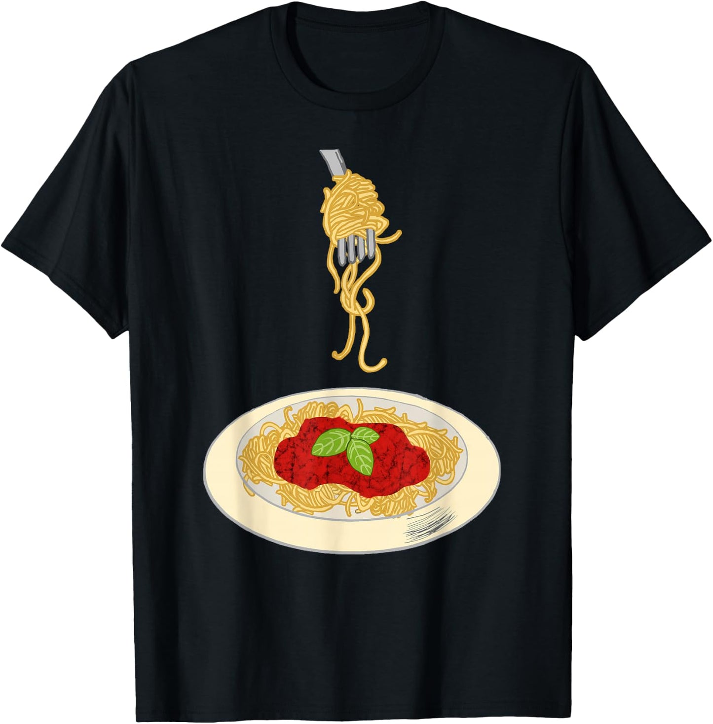 Spaghetti Pasta Noodle Cooking Sauce Bolognese Meal Dish T-Shirt - T-Shirt | Black