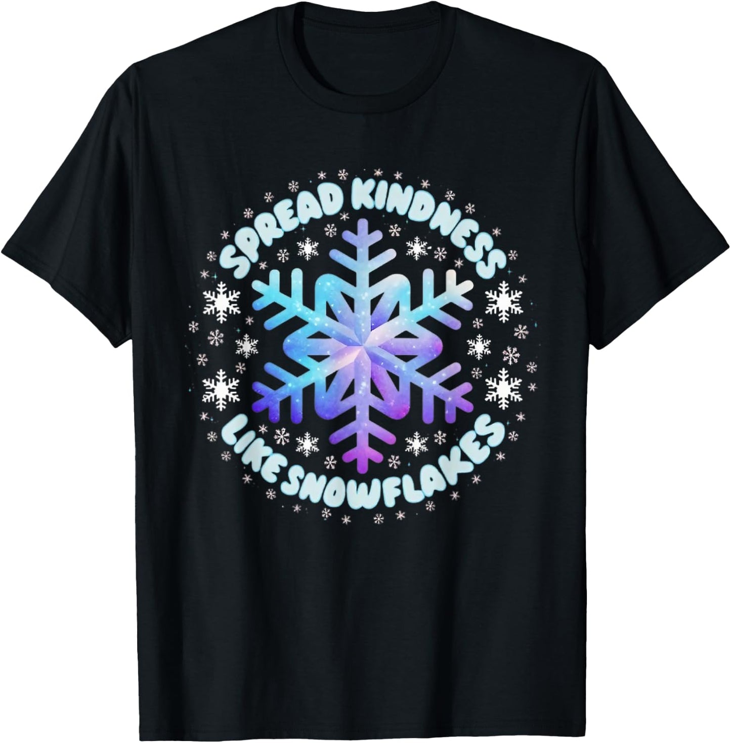 Spread Kindness Like Snowflakes Christmas Teacher Unity Day T-Shirt - T-Shirt | Black