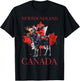 Newfoundland Moose Canada Maple Leaf Canadian Flag T-Shirt - T-Shirt | Black