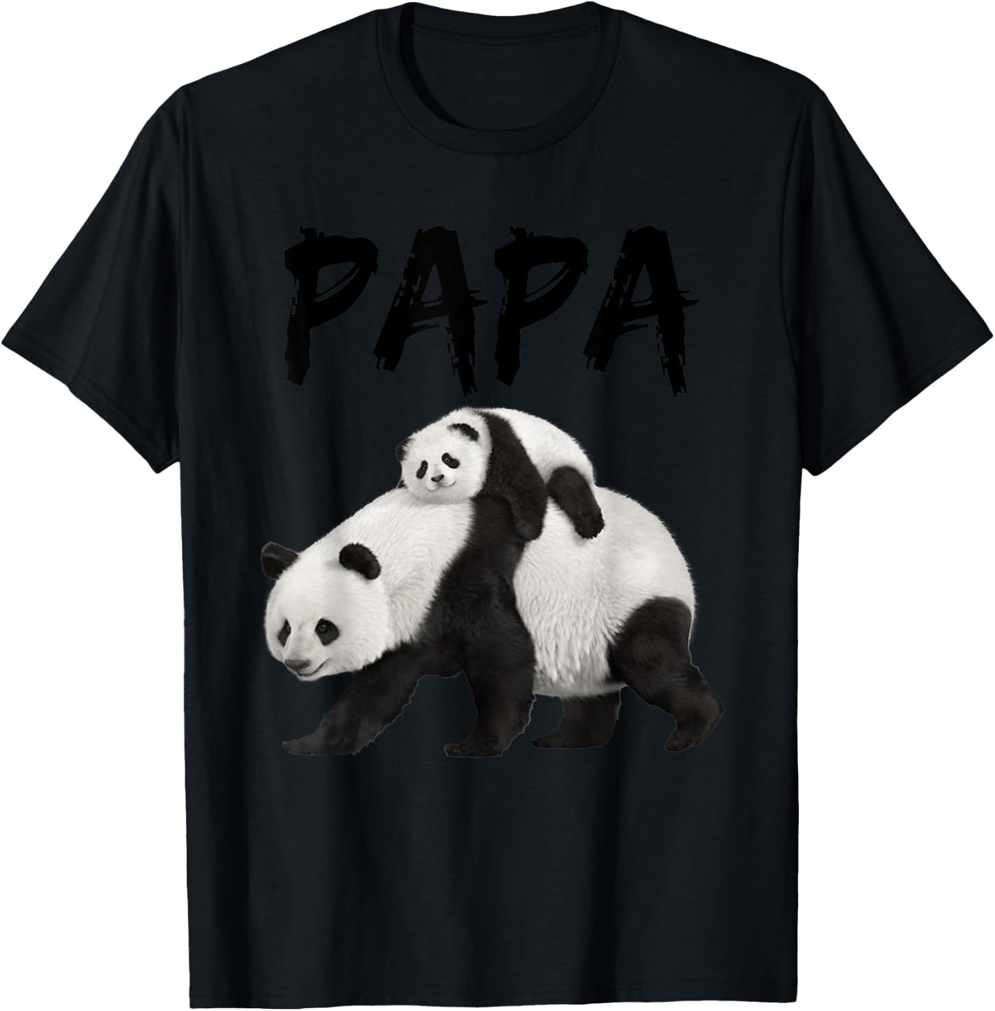 Cool Graphic Design Panda Papa Bear Dad T-Shirt - T-Shirt | Black