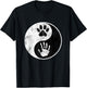 Paw Hand Yin Yang Cute Pet and Owner Harmony Balance Gift T-Shirt - T-Shirt | Black