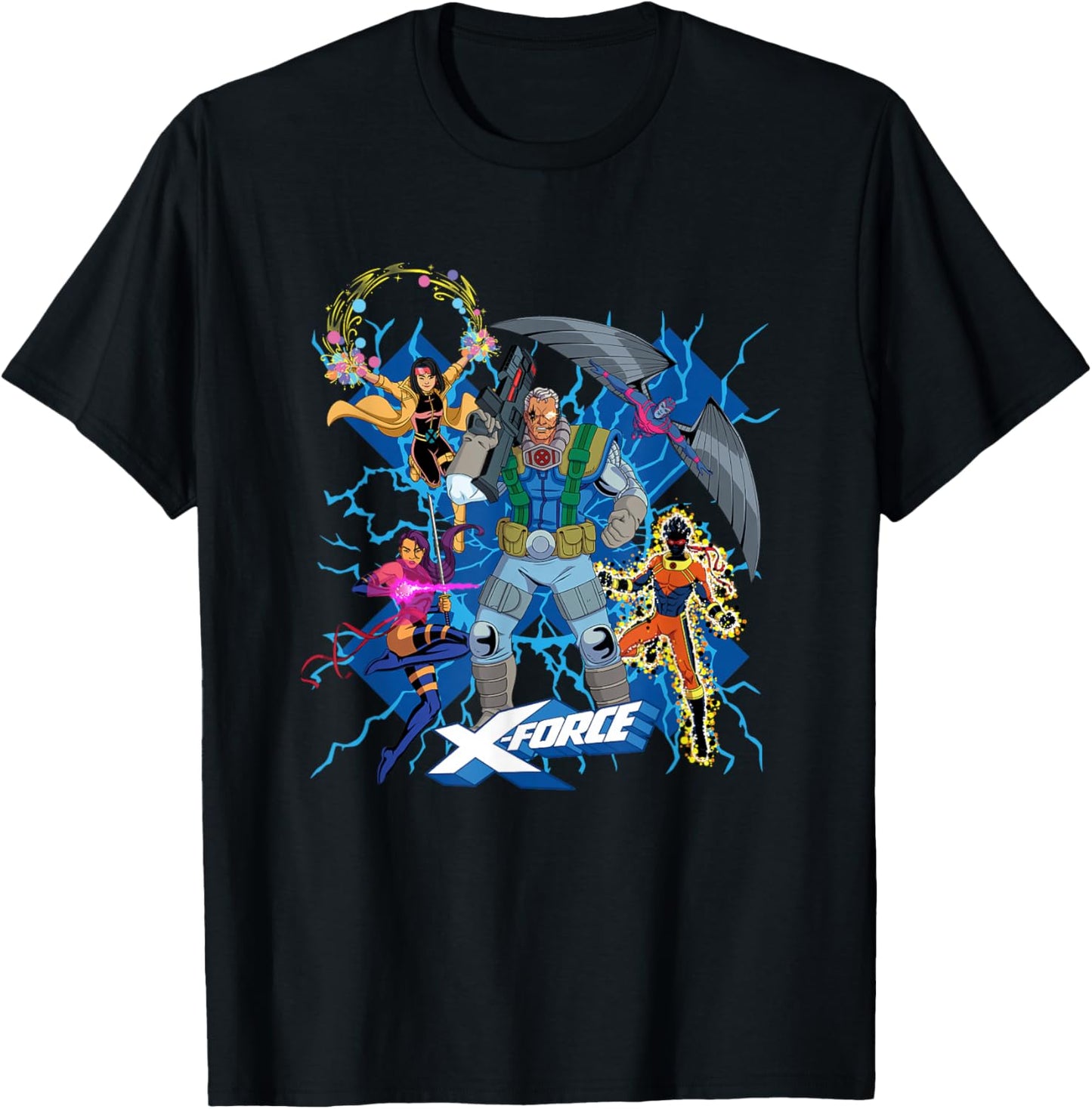 Marvel X-Men '97 X-Force Power Squad T-Shirt - T-Shirt | Black