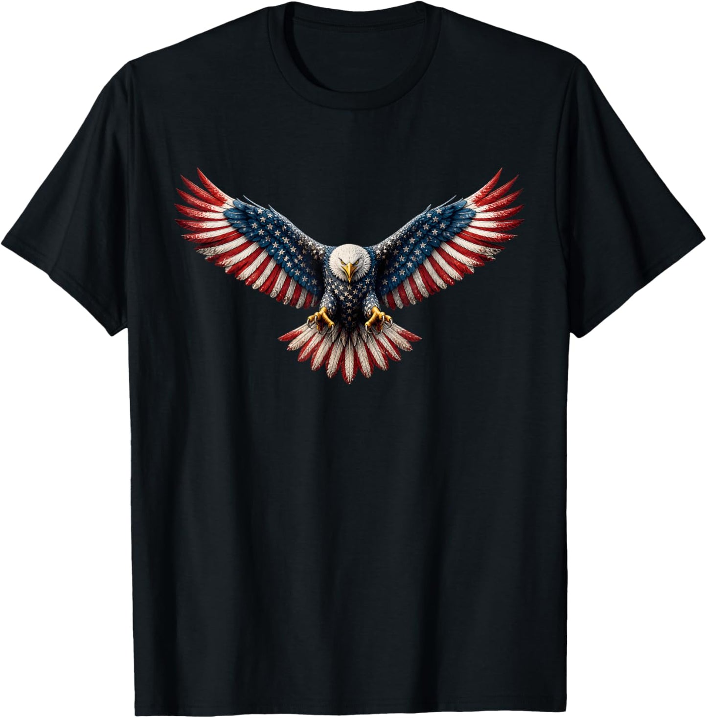 Eagle USA American Flag Fourth of July Patriotic Men Boys T-Shirt - T-Shirt | Black