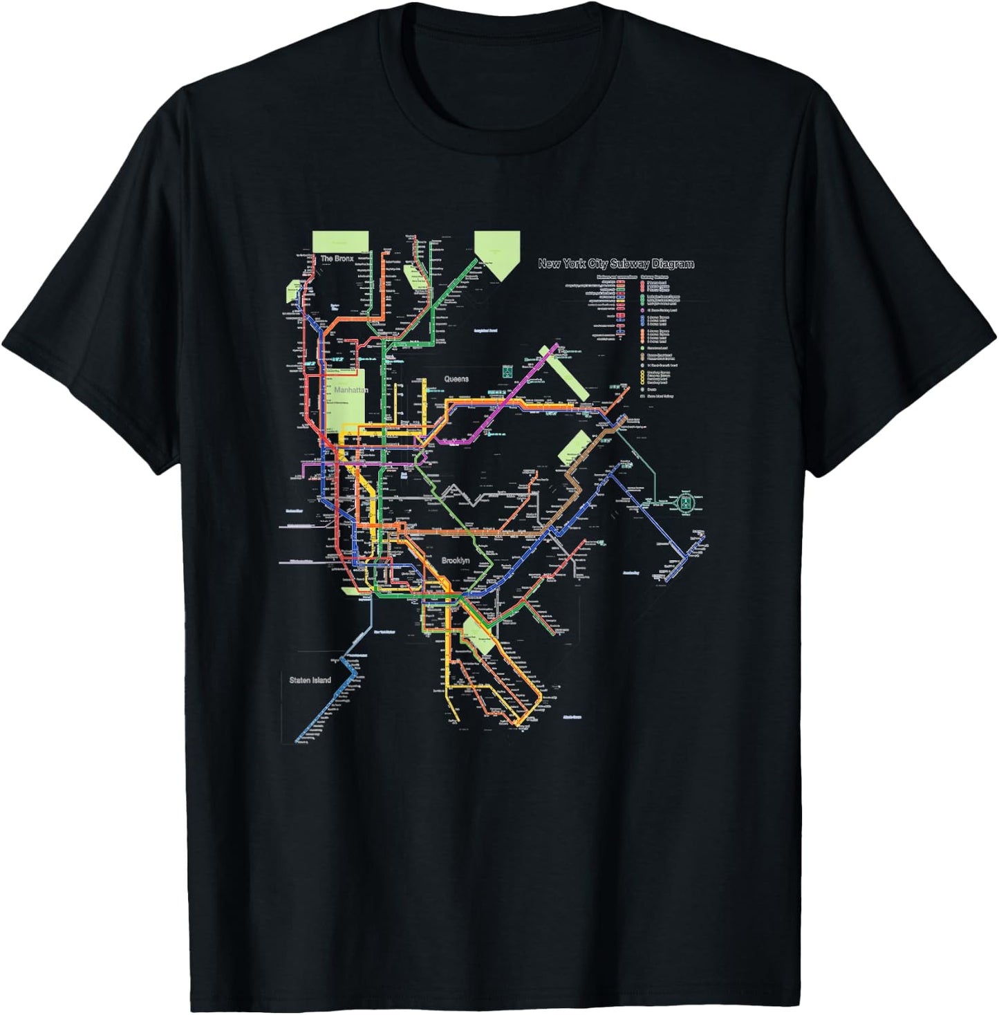 New York City Metro Map Art I Heart NY Souvenir Gifts T-Shirt - T-Shirt | Black