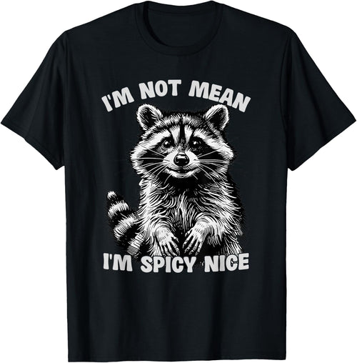 Sarcastic Raccoon Meme Humor I'm Not Mean I'm Spicy Nice