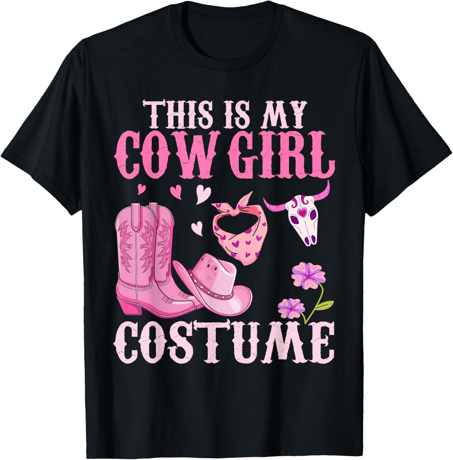 Western Cowgirl Outfit Women Cowboy Cute Cowgirl Costume T-Shirt - T-Shirt | Black