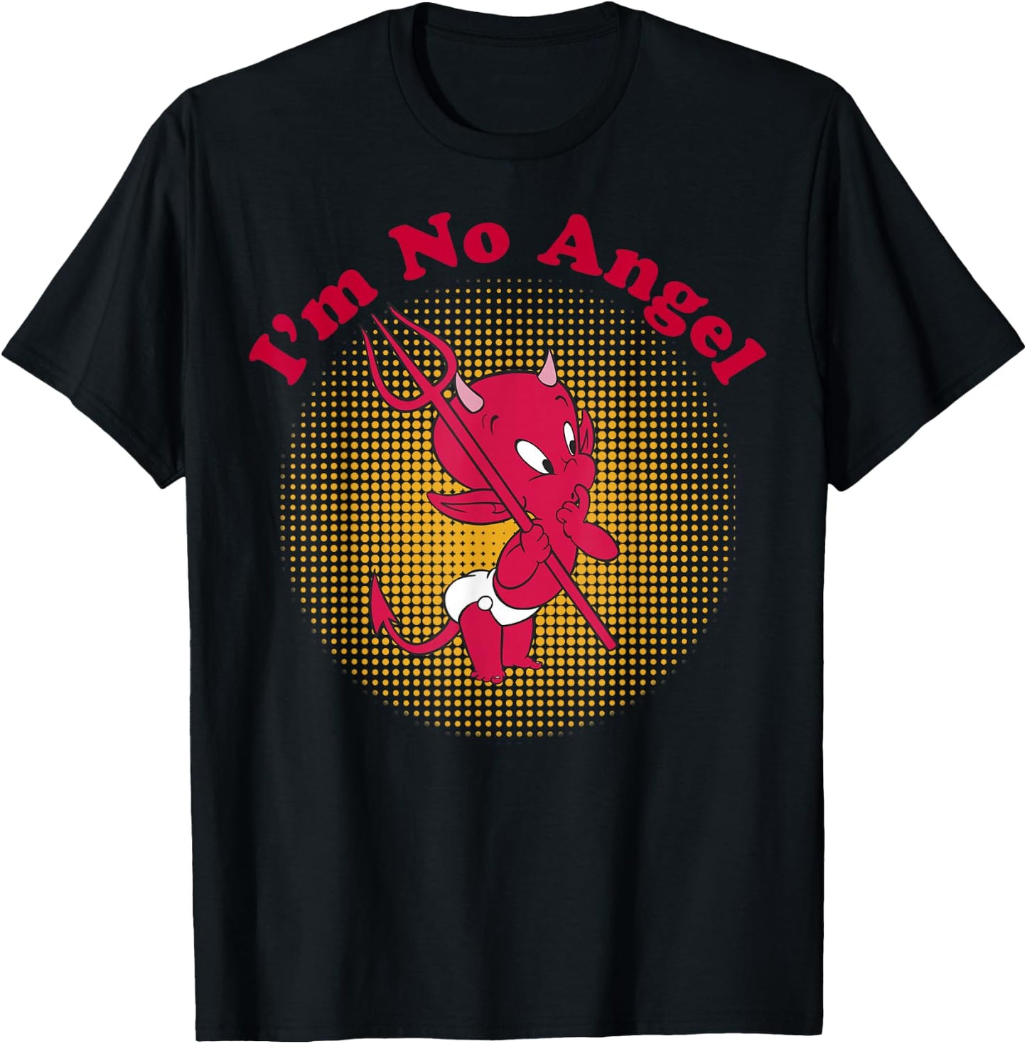 Hot Stuff The Little Devil I'm No Angel Portrait T-Shirt - T-Shirt | Black