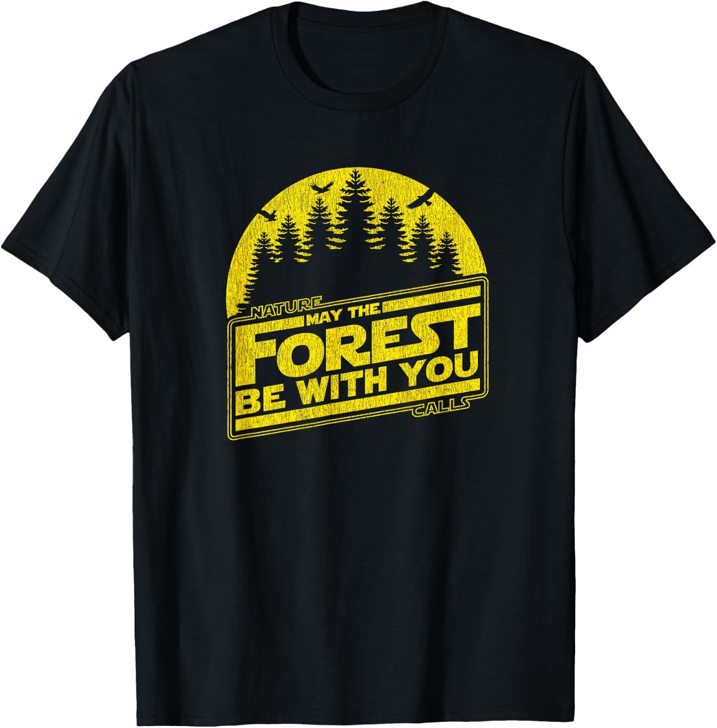 May The Forest Be With You YELLOW Nature Summer Camp T-Shirt - T-Shirt | Black