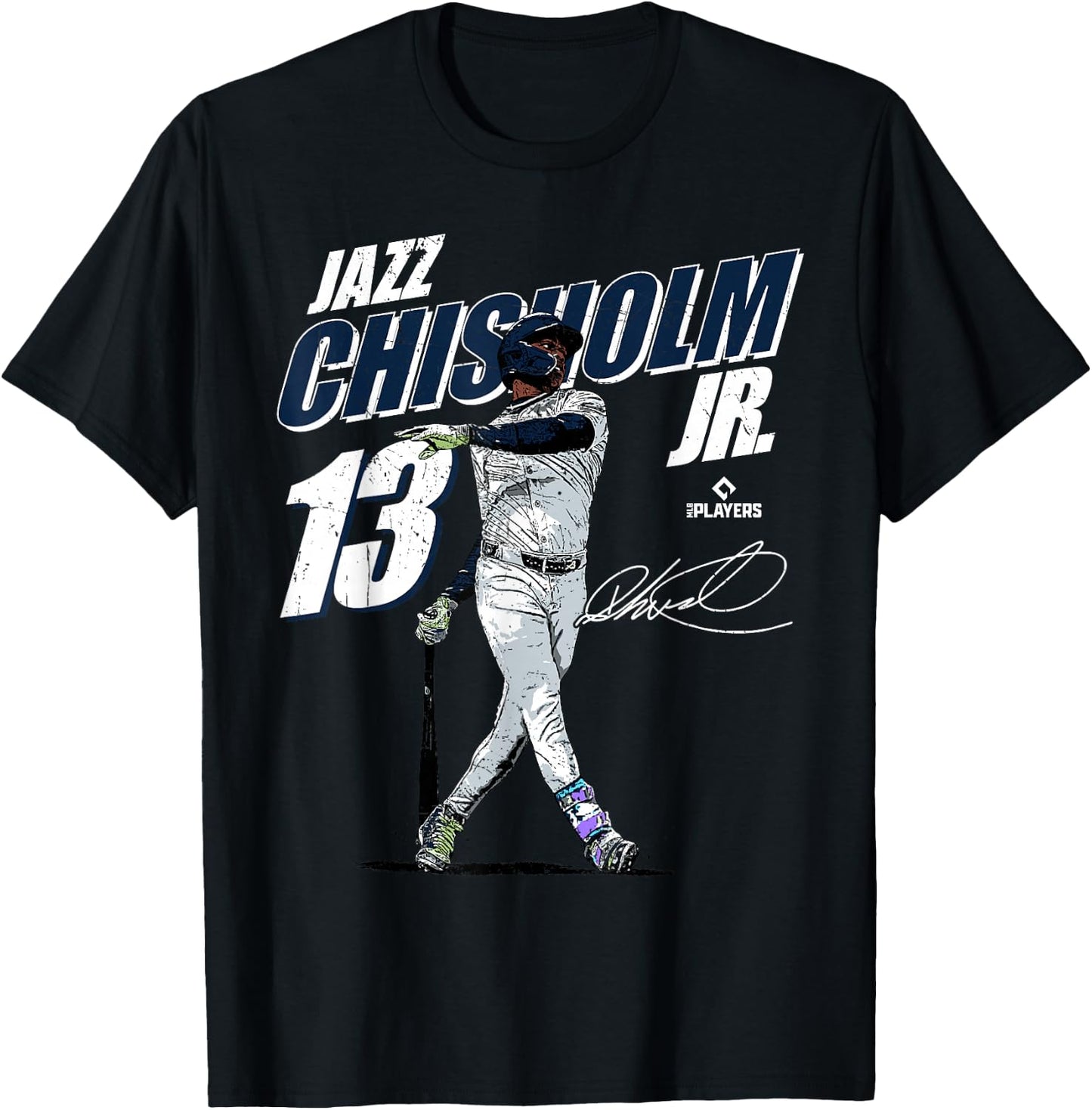 License Champs Jazz Chisholm -Adults, -Kids Baseball Fan Blue Small Modern Sports Team Themed Classic Fit Lightweight T-Shirt - T-Shirt | Black