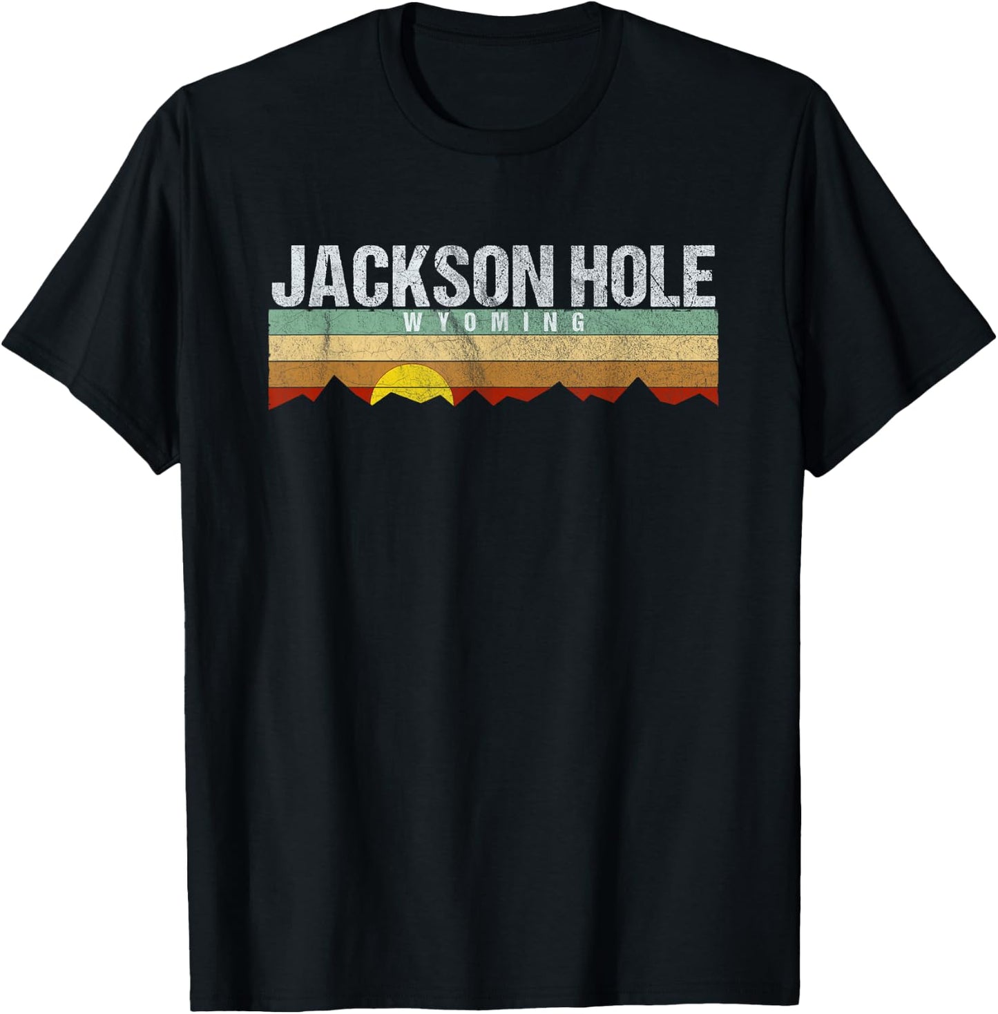 Vintage Jackson Hole Wyoming Retro T-Shirt - T-Shirt | Black