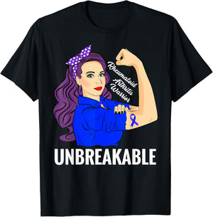 Rheumatoid Arthritis Awareness Warrior Unbreakable RA T-Shirt - T-Shirt | Black