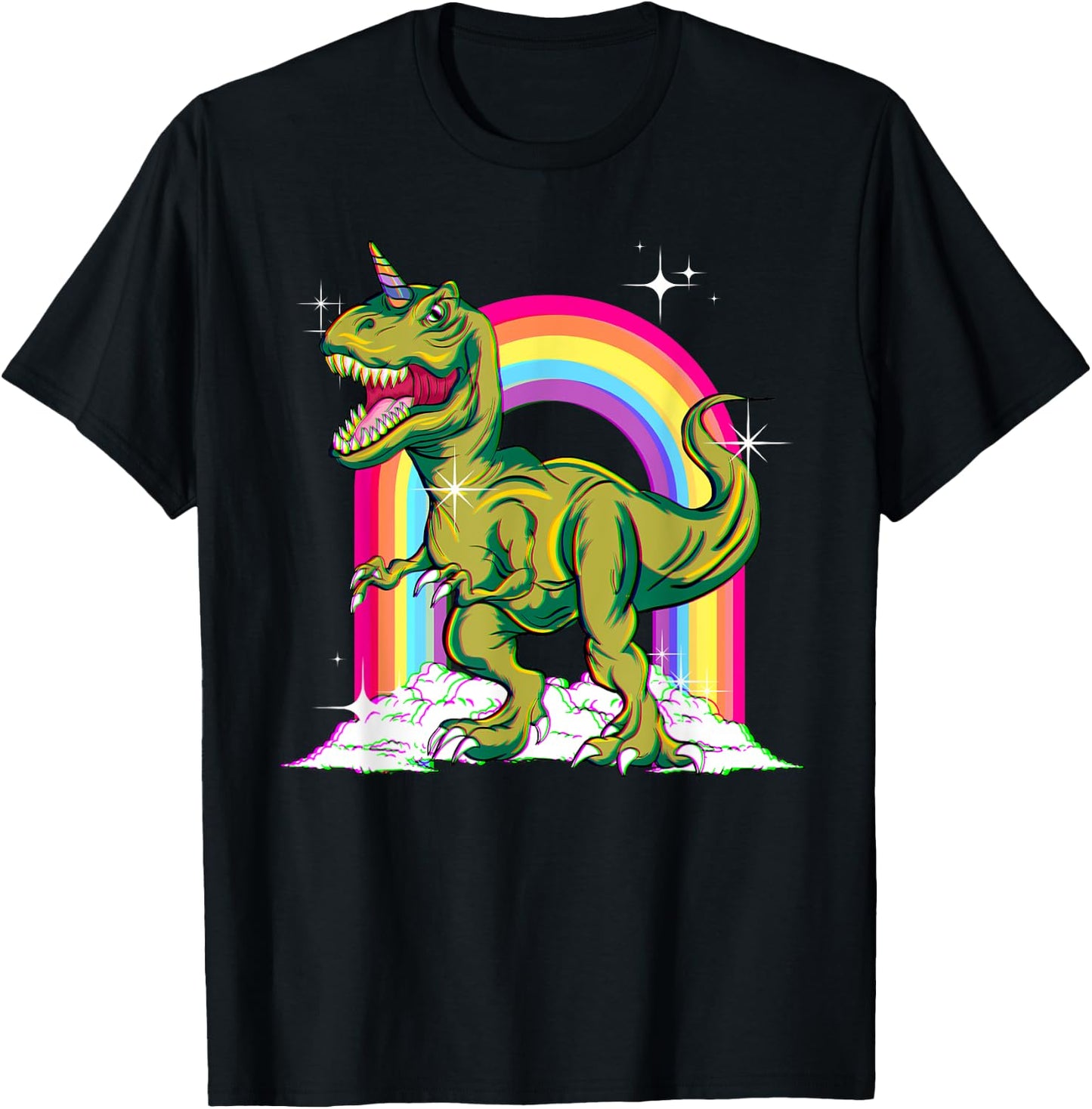 Dinocorn Half Dinosaur Half Unicorn Fans Children Adults T-Shirt - T-Shirt | Black