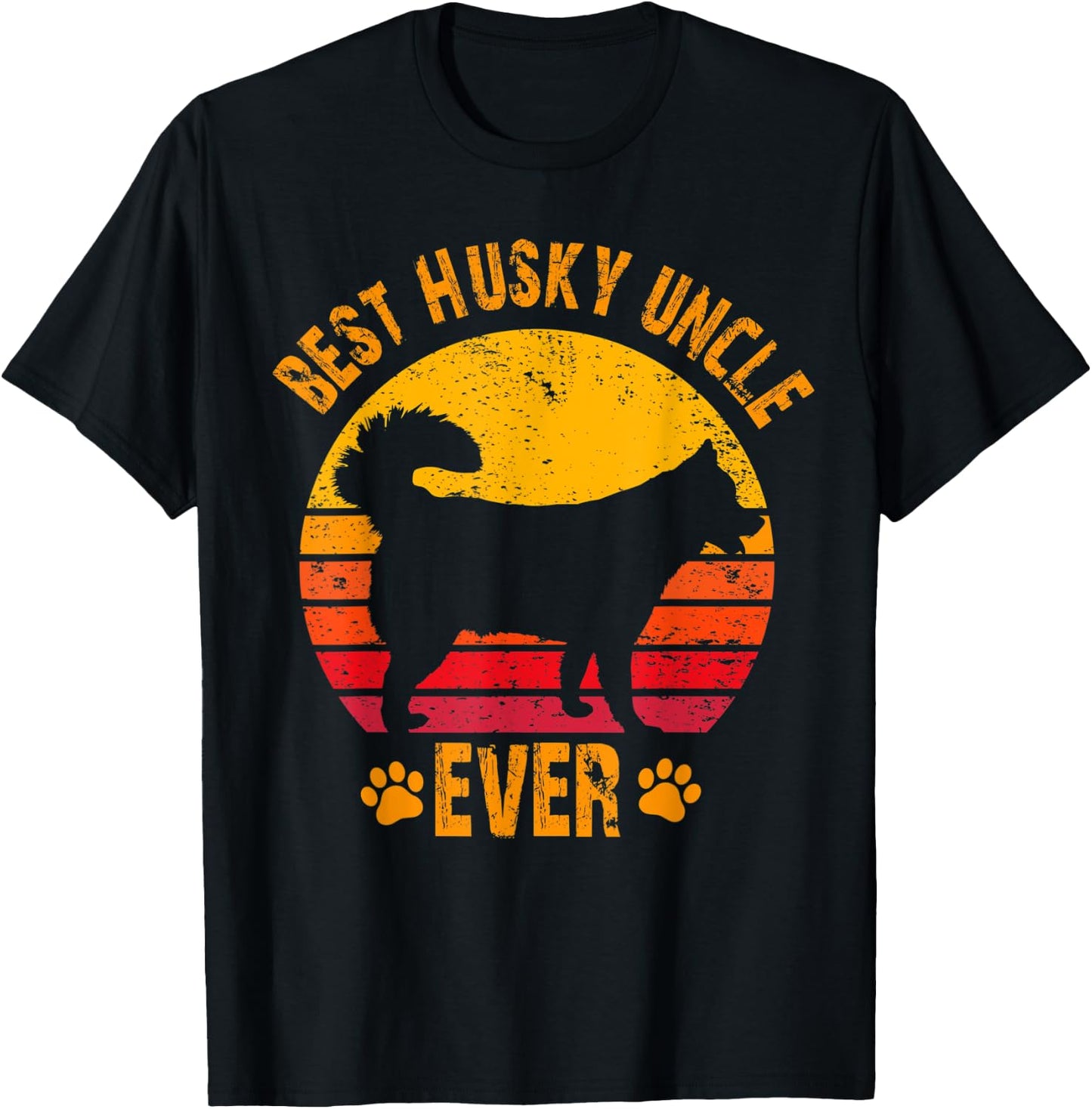 Best Husky Uncle Ever Funny Gift Uncle T-Shirt - T-Shirt | Black