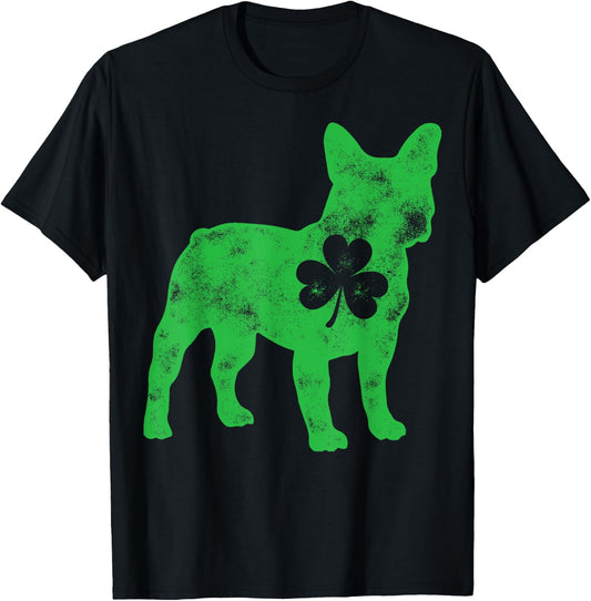 French Bulldog St Patricks Day Boys Men Dog Shamrock Gift T-Shirt - T-Shirt | Black