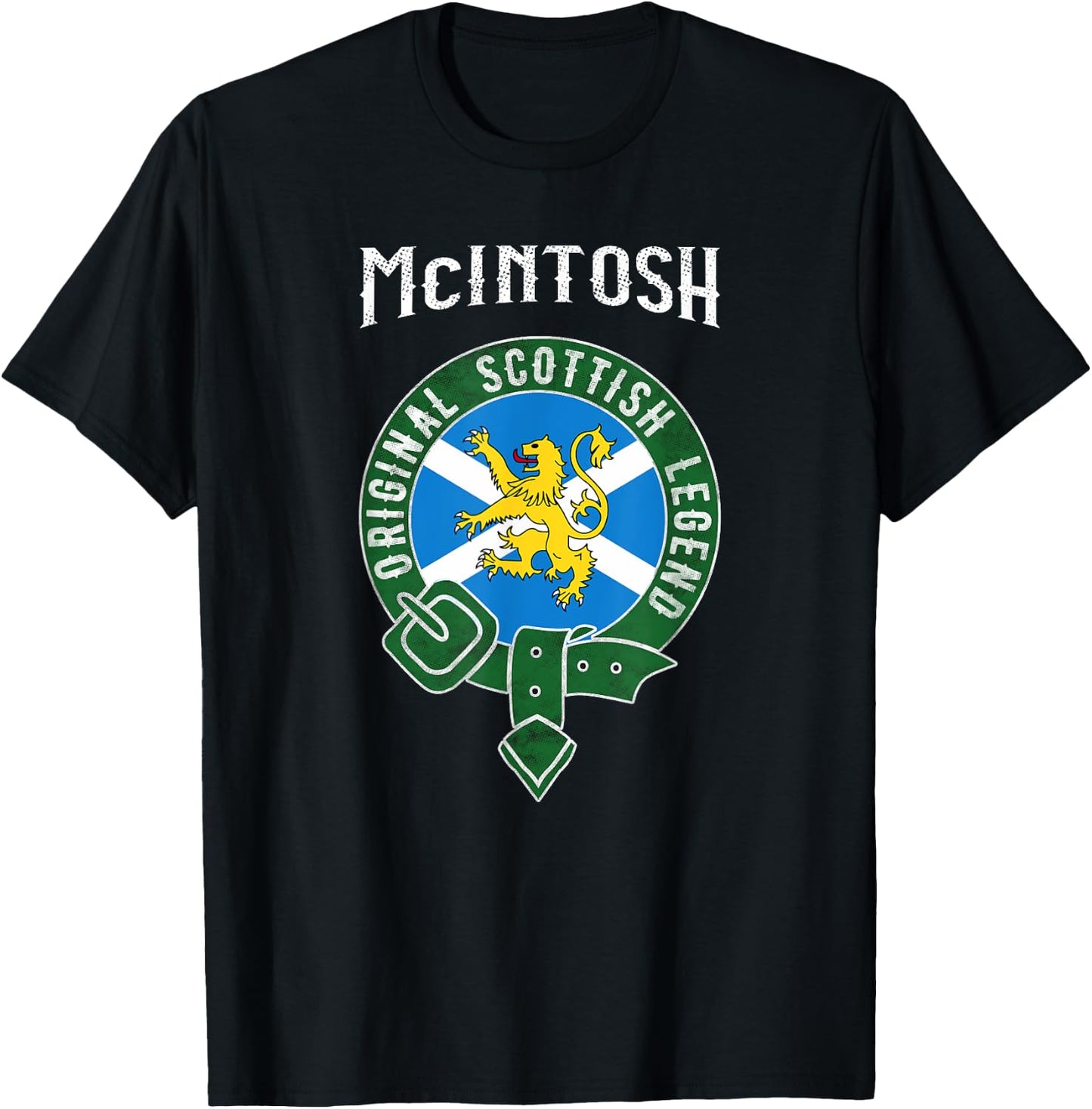 McIntosh Clan Scottish Legend Scotland Flag Belt T-Shirt - T-Shirt | Black