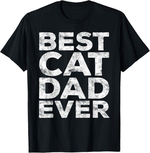 Best Cat Dad Ever Shirt Men Fathers Day Best Cat Dad T-Shirt - T-Shirt | Black