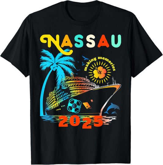 Nassau Cruise 2025 Cruising Together Bahamas Family Matching T-Shirt - T-Shirt | Black