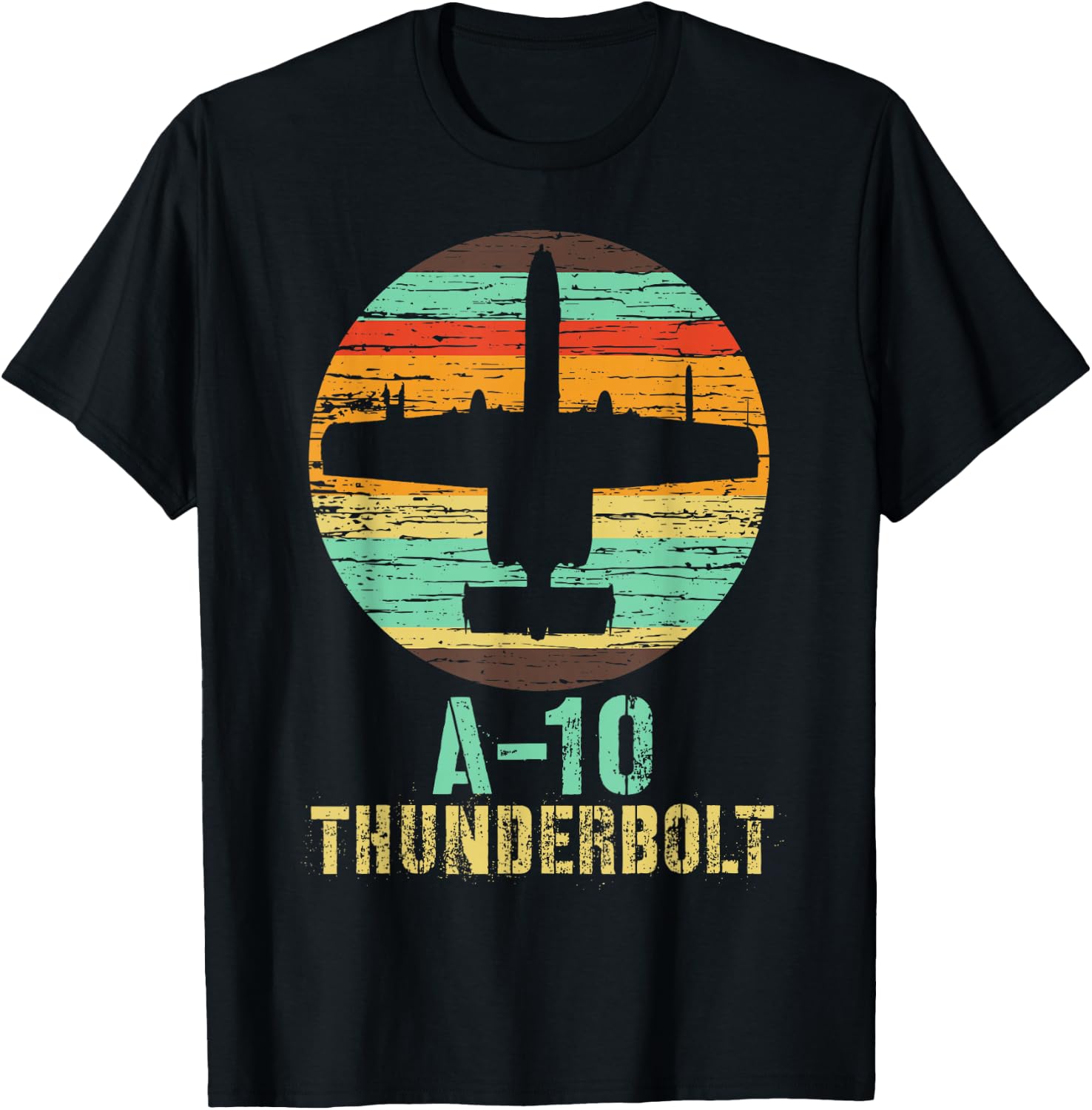 Vintage A-10 Thunderbolt II Warthog Military Airplane T-Shirt - T-Shirt | Black