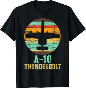 Vintage A-10 Thunderbolt II Warthog Military Airplane T-Shirt - T-Shirt | Black