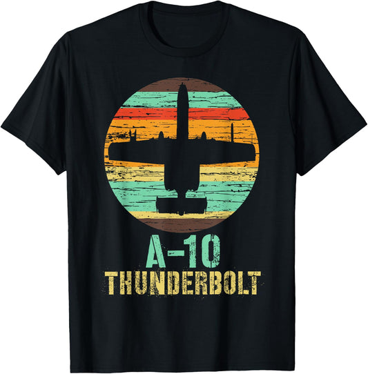 Vintage A-10 Thunderbolt II Warthog Military Airplane T-Shirt - T-Shirt | Black