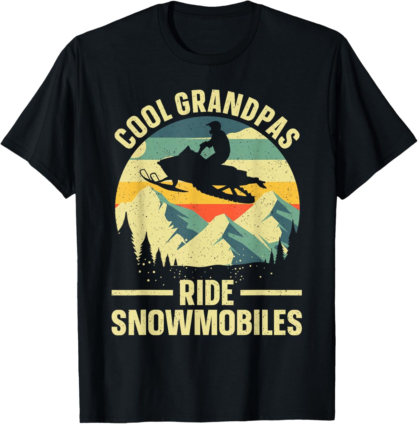 Cool Snowmobile Art Grandpa Snowmobiling Snowmobile T-Shirt - T-Shirt | Black